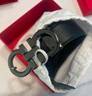 菲拉格慕（Ferragamo）腰带男士商务双面板扣皮带牛皮 3.5CM宽 圣诞礼物 送男友礼盒装 咖黑色/枪灰扣675542-689112 实拍图