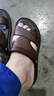 木林森头层牛皮凉鞋男士真皮防臭软底夏季户外开车凉拖两穿休闲沙滩鞋男 深棕色 皮鞋尺码，脚宽胖选大一码 42 实拍图