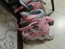 斯威（SWAY）轮滑鞋儿童溜冰鞋男女童套装初学者专业旱冰鞋滑冰闪光滑轮直排轮 粉护具头盔【硬壳防撞】八轮全闪 S 码(适合3-6岁)日常鞋码26-30 实拍图