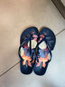 黑玛（Hotmarzz）人字拖女防滑防臭2024印花情侣款拖鞋女士夏季防滑夹脚沙滩拖鞋 0764-深蓝色 38 (247mm) 实拍图