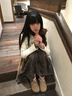 乖甜星秋季新款森女格子不规则半身裙女韩系复古拼接下摆长裙小个子好看 咖格【高质量】 M (95-105斤) 实拍图