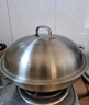 铿锵（KENGQ） 316不锈钢炒锅无涂层家用炒菜锅白钢锅燃气灶电磁炉通用锅 平底炒锅【316钢】外径 36cm 实拍图