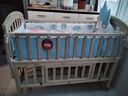 优乐博（ULOP）婴儿床实木无漆移动拼接床多功能摇篮摇摇床宝宝尿布台新生儿bb床 床围五件套+尿布台+蚊帐+椰棕床垫 哄睡觉神器婴儿用品母婴必备 实拍图