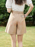 茵曼（INMAN）冰氧吧凉感百慕大休闲裤女2025年夏新款高腰显瘦宽松A字短裤 卡其色 27 实拍图