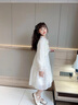 皮尔卡丹（pierre cardin）童装女童连衣裙秋季2025新款春秋装儿童公主裙中大童中式珍珠裙子 春秋款米白色aggskqm 150 实拍图