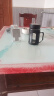 玻璃水杯商务杯大容量男女生带盖泡茶饮水礼品杯家用把手杯 黑色 500ml 1只 实拍图