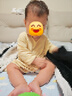 Aengbay昂贝 莫代尔婴儿睡衣秋季家居服宝宝连体衣睡袍新生儿睡袋薄款 黄色 73cm 实拍图
