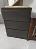 欧贸五斗柜斗柜抽屉柜现代卧室储物柜收纳柜客厅靠墙小立柜床头柜边柜 45cm三层三抽黑胡桃 实拍图