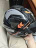 LS2情侣摩托车头盔男女机车赛车四季全盔儿童盔防雾大尾翼802 黑/灰桔星河 3XL(建议59-61头围) 实拍图