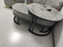 森生林岩板茶几客厅小户型简约轻奢椭圆形可伸缩茶桌 C14-1黑架灰箱 阿玛尼+阿玛尼 100cm椭圆茶几+70cm小圆边几 实拍图