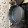 铸彩平底锅煎锅 铸铁加厚加深生铁饼铛无涂层家用水煎包烙饼铛煎锅 木柄双耳煎锅28cm（杉木盖） 28cm 实拍图