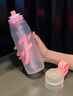 JOYFIT玩味水瓶男女成人儿童650ml手提水杯果味水杯果味便携水杯 少女粉650ml【配5个食品级味环】 实拍图