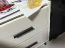 实木轻奢床头柜简约现代主卧家用迷你岩板50cm简约储物收纳柜 米白色【全实木】双抽 35*40*48cm 实拍图