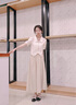 翊尚美休闲裙裤女2025夏季新款褶皱女士薄款高腰显瘦遮肉九分阔腿裤子 杏色 【冰氧棉透气防透款】 M 【适合101-125斤】 实拍图