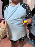 佑游儿童泳衣男孩中大童连体游泳馆防晒泡温泉泳装三件套35114蓝色5XL 实拍图