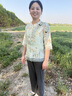 俞兆林妈妈夏装衬衫套装新中式中老年女装衬衣套装夏季国风气质春秋衣服 绿色上衣+米白裤子 3XL 建议120-130斤 实拍图