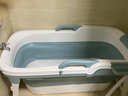 WCZ德国泡澡桶盆折叠大人用浴缸家用浴桶加大加高全身成人洗澡桶老人 1.2【无盖+置物篮+浴袋蓝】 实拍图