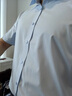 罗蒙（ROMON）可机洗纯棉DP成衣免烫衬衫男士短袖夏季商务休闲职业装抗皱白衬衣 短柚-浅蓝色(DP纯棉) 41 码(175/96A) 实拍图