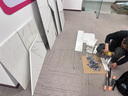 京创逸家公司前台接待台吧台商用柜台桌美容院服装店铺收银台 【UV亮光板】白+鱼肚白 左高 200x60x100cm 实拍图