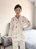 家の时光（Ht-home）夏季薄款月子服孕妇睡衣产妇哺乳衣产后喂奶衣产妇待产家居服套装 【双层纱布 亲肤柔软】小蓝鸭 M码 推荐95-125斤 实拍图
