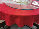 领格酒店桌布饭店餐厅台布家用宴会婚庆宴会圆形加厚布艺欧式圆桌桌布 双钩花大红色 圆形2.0米 实拍图