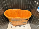 川池（CC） 木桶浴桶沐浴桶 洗澡泡澡桶香柏木沐浴盆加厚美容院专柜 1米1长+头靠+坐靠+阀+管+误差 2cm 实拍图