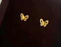 周大生黄金耳饰女5G足金双层蝴蝶金耳钉生日礼物送女友 小仙蝶 1.6g 实拍图