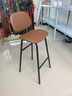 虞萌馨迪北欧吧台椅高脚凳家用靠背吧凳现代简约咖啡店酒吧椅高脚椅高吧凳 75高度(棕色坐垫)促销款 实拍图