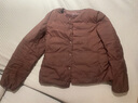 无印良品（MUJI）女式 轻量羽绒便携式 无领夹克 轻薄羽绒服冬季 保暖 BD0Y3A3A 酒红色 S（155/80A） 实拍图