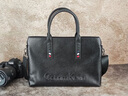 Cohnim kevin奢侈品头层牛皮男士公文包手提电脑文件单肩斜跨包送男友生日礼物 c01845黑色【休闲百搭】 大包 14英寸 实拍图