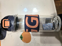 希乐（cille）玻璃水杯女学生便携简约高颜值杯子男士夏季茶水分离耐高温泡茶杯 蓝色【高硼硅玻璃材质】 460ml 实拍图