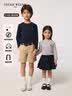 Teenie Weenie  Kids小熊童装春夏新款男女童宝宝简约圆领长袖T恤打底衫 花灰色 160 cm 实拍图
