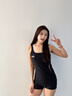 特步泳衣女2026年新款专业连体平角泡温泉大码游泳馆专用竞速游泳衣 黑色连体平角 L 【身高157-167cm/体重50-57kg】 实拍图