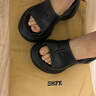 SMFK预售WAVE高跟运动拖鞋SL002B1厚底增高时髦一字拖9.5cm明星同款 荒野黑 偏大一码 36 实拍图