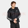 阿迪达斯 （adidas）运动裤男春季宽松透气直筒裤跑步运动防风休闲裤 黑金  L  实拍图