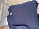 300G重磅纯棉不透宽松版型短袖T恤男夏季纯色宽松半袖打底衫 藏青色-【300g纯棉重磅】宽松款 L 实拍图