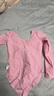 艾舞戈儿童舞蹈服女童夏季练功服宝宝芭蕾舞连体服中国舞服考级跳舞衣 粉色-长袖 170 身高150-155cm体重78-88斤 实拍图