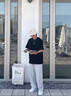 杉努（SHANNU）裤子男春夏季纯色棉宽松休闲学生青年薄款运动直筒抽绳卫长裤 HC999灰色（高品质直筒） L （建议120-140斤） 实拍图