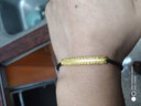 赛菲尔黄金手链祈福心经转运珠男女款3D硬金手串 配黑皮绳 约2.3克  实拍图