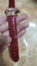 老皮匠 表带女真皮手表带适用化石飞亚达阿玛尼真皮牛皮手表带 女真皮小牛皮手表链男蝴蝶扣 红色 玫瑰金色针扣 20mm 实拍图