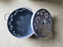 季萌蚊香盘带盖防烫防火铁艺蚊香盒蚊香架檀香蚊香炉室内蚊香托盘盒 梅花款蓝色（单个装） 实拍图