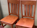 免安装全实木餐椅靠背椅家用榫卯结构木头凳中式吃饭橡木餐桌椅子 02款海棠色（两张起拍】免安装 全实木款【整装发货】价格为单张 实拍图