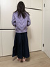 Levi's李维斯冰酷系列25春夏新款女士美式高街压褶蓝色牛仔半身裙 牛仔蓝 XS (24) 实拍图