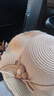 冶芷儿童渔夫帽夏季太阳帽小女孩草帽包包亲子款宝宝可爱花朵遮阳帽子 米色（帽子+包包） 儿童52-54cm 实拍图
