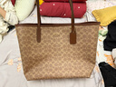 蔻驰（COACH）【官方授权店】蔻驰女包大号托特包单肩手提City33送女友礼物 CV976IMXHE卡其配棕色 实拍图