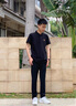 啄木鸟【两件装】冰丝裤男夏季休闲裤子男高弹速干宽松透气大码青年长裤 黑色直筒+灰色直筒 XL （建议105-120斤） 实拍图