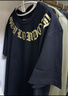 BOY LONDON春男女同款短袖仿烫金环形印花老鹰潮牌T恤N01903 黑色 L 实拍图