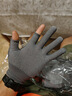 点珠手套尼龙防滑耐磨劳保男女工厂工地干活打包薄款防晒透气维修 灰色露二指 20只 实拍图