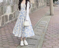 FOX.G碎花吊带连衣裙女裙子2026夏季纯欲气质海边度假新品长裙子两 蓝色油画碎花连衣裙两件套 L 【建议105-115斤】 实拍图
