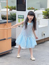迪士尼（DISNEY）女童时尚亮片人鱼连衣裙子六一 儿童节 演出礼服夏HYZ24W020蓝120 实拍图